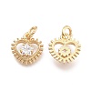 Brass Micro Pave Cubic Zirconia Pendants KK-P187-04G-2