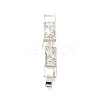 Brass Micro Pave Clear Cubic Zirconia Fold Over Clasps KK-R222-03S-1