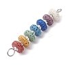 Chakra Natural Lava Rock Dyed Beaded Connector Charms PALLOY-JF02546-01-3
