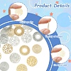 20Pcs 10 Styles Rack Plating Brass Hollow Out Connector Charms KKC-FS0001-02-2