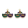 Carnival/Mardi Gras Theme Alloy Enamel & Glitter Powder Pendants ENAM-T020-53A-RS-1