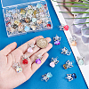 60Pcs Gradient Color Baking Paint Transparent Glass Pendants PALLOY-PHE00008-3