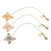 3Pcs Butterfly Acrylic & Alloy Musical Note Guitar Charm Bookmark AJEW-TA00045-2