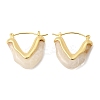 Brass Resin Hoop Earrings EJEW-P333-11A-G01-4