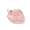 3Pcs 3 Styles Opalite & Cherry Quartz Glass & Natural Rose Quartz Pendants PALLOY-JF04933-4