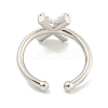 Rack Plating Brass Open Cuff Rings for Women RJEW-F162-01P-X-3