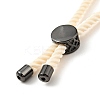 Half Finished Twisted Milan Rope Slider Bracelets FIND-G032-01B-09-4