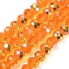 Electroplate Transparent Glass Beads Strands EGLA-A046-01C-07-1