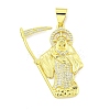 Rack Plating Brass Micro Pave Clear Cubic Zirconia Pendants KK-B091-30G-06-1