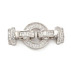 925 Sterling Silver Micro Pave Clear Cubic Zirconia Fold Over Clasps STER-U001-14P-1