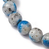 8mm Round Dyed Natural Jade Imitation K2 Stone Stretch Bracelets for Women Men BJEW-JB10494-3