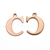 Ion Plating(IP) 304 Stainless Steel Alphabet Charms STAS-H122-C-RG-1