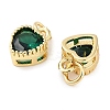 Real 18K Gold Plated Brass Inlaid Cubic Zirconia Charms ZIRC-L100-074G-07-2