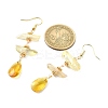 Dyed Natural Quartz Crystal Nugget & Teardrop Dangel Earrings EJEW-TA00314-03-2