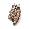 Horse's Head Alloy Rhinestone Brooches LS-JEWB-E041-18AB-03-1