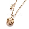 Brass Micro Pave Clear Cubic Zirconia Double Letter Pendant Necklaces NJEW-Z010-26-2