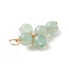 Natural Green Aventurine Copper Wire Wrapped Pendants PALLOY-JF01981-03-2
