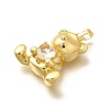 Rack Plating Brass Micro Pave Cubic Zirconia Pendants KK-L226-006G-06-2