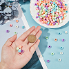 240g 6 Colors Acrylic Large Hole Beads Candy Color Flat Round/Disc SACR-CA0001-09-3