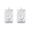 Brass Micro Pave Clear Cubic Zirconia Pendants KK-G432-19P-2