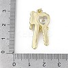 Brass Micro Pave Clear Cubic Zirconia Pendants KK-Z078-33G-3