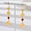 Tassel Coin Brass Hoop Earrings XE5575-3