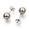 304 Stainless Steel Ball Stud Earrings EJEW-C501-10E-7