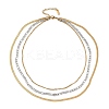 304 Stainless Steel Flat Snake Chain Figaro Chain Twisted Chain 3 Layer Necklaces for Women NJEW-K288-04GP-4