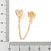 Rack Plating Brass Micro Pave Cubic Zirconia European Beads with Safety Chains KK-F089-30G-3