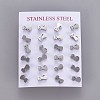 Tarnish Resistant 304 Stainless Steel Kitten Stud Earrings EJEW-F227-11P-3