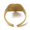 Ion Plating(IP) 304 Stainless Steel Heart Open Cuff Rings for Women RJEW-Z053-07G-3