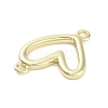 Rack Plating Brass Love Heart Connector Charms KK-M293-47G-2