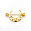 304 Stainless Steel Clear Cubic Zirconia Moon Nipple Rings WG994A5-16-1