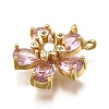 Rack Plating Brass Micro Pave Cubic Zirconia Pendants KK-K401-55G-2