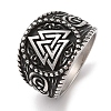 Viking 304 Stainless Steel Valknut Rings RJEW-U005-17A-AS-1