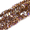 Electroplate Transparent Glass Beads Strands GLAA-N021-4mm-07-1