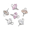 SHEGRACE Brass Pave Cubic Zirconia Horse Eye Connector Charms XGRQ2O035-436P-2