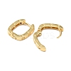 Brass Oval with Polka Dot Hoop Earrings for Woman EJEW-F314-02A-G-2