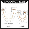4Pcs 2 Styles Star Crystal Rhinestone Hanging Chain Brooch JEWB-ME0001-28KCG-2