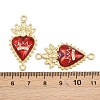 Brass Pave Clear Cubic Zirconia Connector Charms KK-L251-18G-03-3