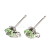 304 Stainless Steel Micro Pave Cubic Zirconia Stud Earring Findings STAS-H240-56P-02-1