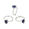 Natural Lapis Lazuli Open Cuff Ring RJEW-M166-04P-H-1
