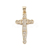Brass Micro Micro Pave Clear Cubic Zirconia Pendants KK-A212-01L-G-1