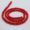 Opaque Solid Color Faceted Glass Beads Strands X-EGLA-J047-4x3mm-05-2