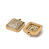 304 Stainless Steel Micro Pave Cubic Zirconia Charms STAS-I356-04G-04-2