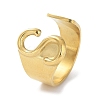Real 18K Gold Plated 304 Stainless Steel Initial Letter Open Cuff Rings RJEW-L109-007G-S-1