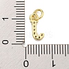 Initial Letter Brass with Cubic Zirconia Charms KK-Q814-26J-G-3