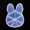 Easter Rabbit 9 Grids Plastic Bead Storage Containers with Hinged Lid X-CON-T001-07-1