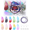 DIY Acrylic Feather Pendant Waxed Cotton Cord Necklace & Earring Making Kits DIY-YW0011-53-1