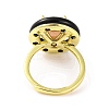 Rack Plating Round Brass Enamel Adjustable Rings RJEW-U004-01B-G-3